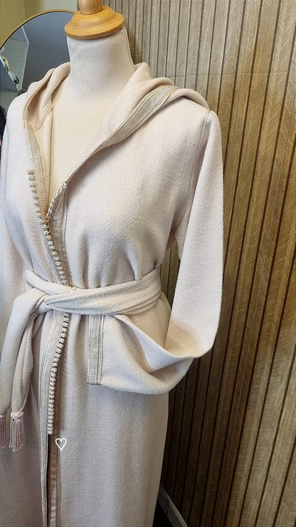 JELLABA STYLE MANTEAU EN MLIFFA ROSE CLAIR